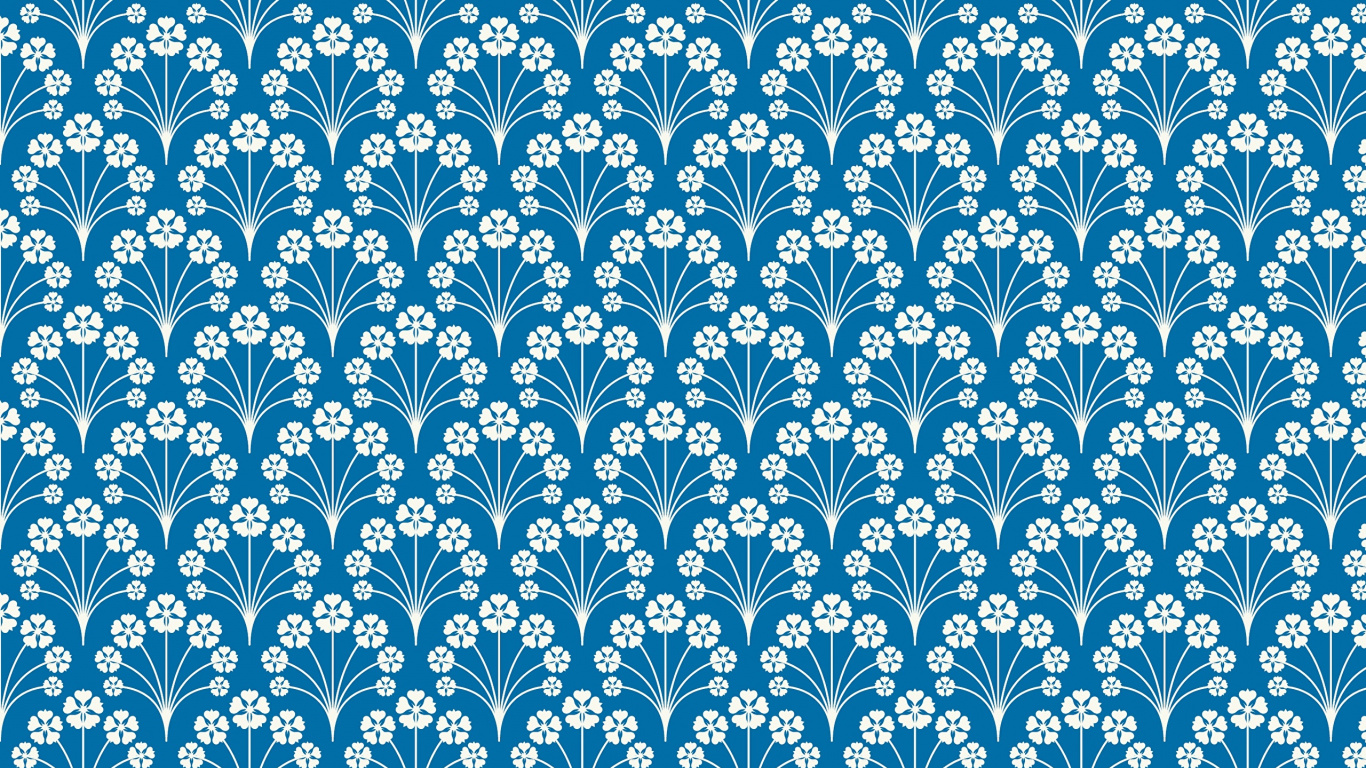 Textil Floral Blanco y Azul. Wallpaper in 1366x768 Resolution