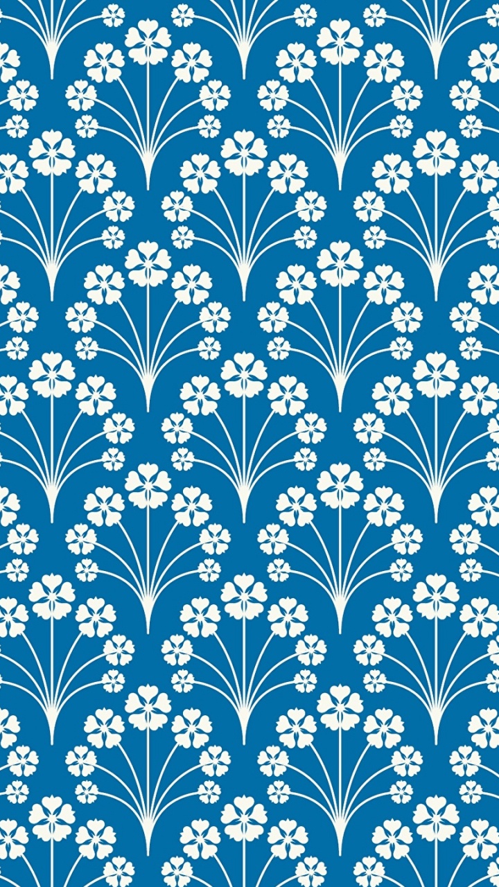 Textile Floral Blanc et Bleu. Wallpaper in 720x1280 Resolution