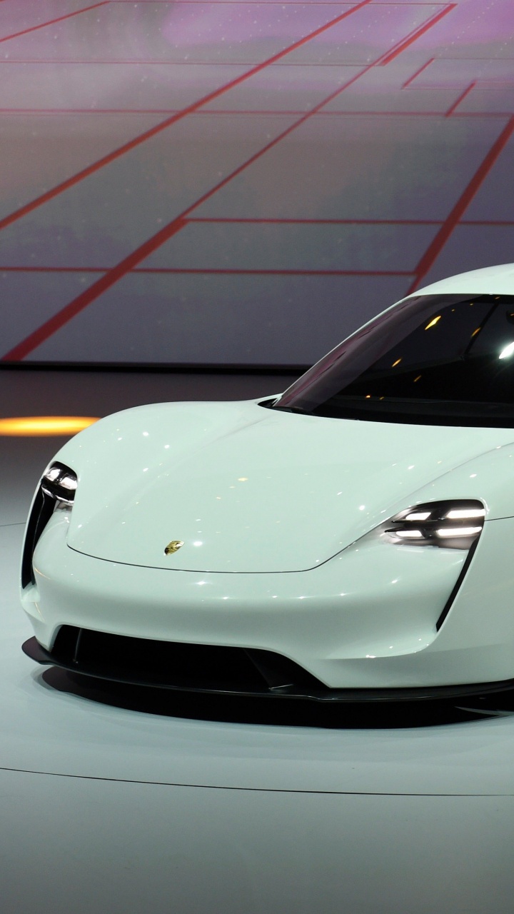 White Porsche 911 on White and Red Floor. Wallpaper in 720x1280 Resolution