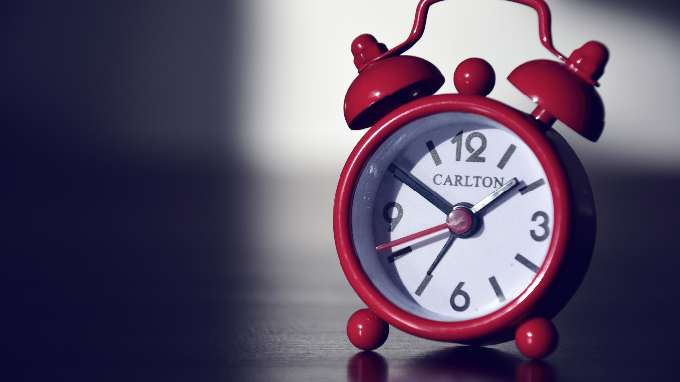 Download 1366x768 Wallpaper Red Alarm Clock at 10 10 Red Alarm Clock at 10 10. Wallpaper in 1366x768 Resolution