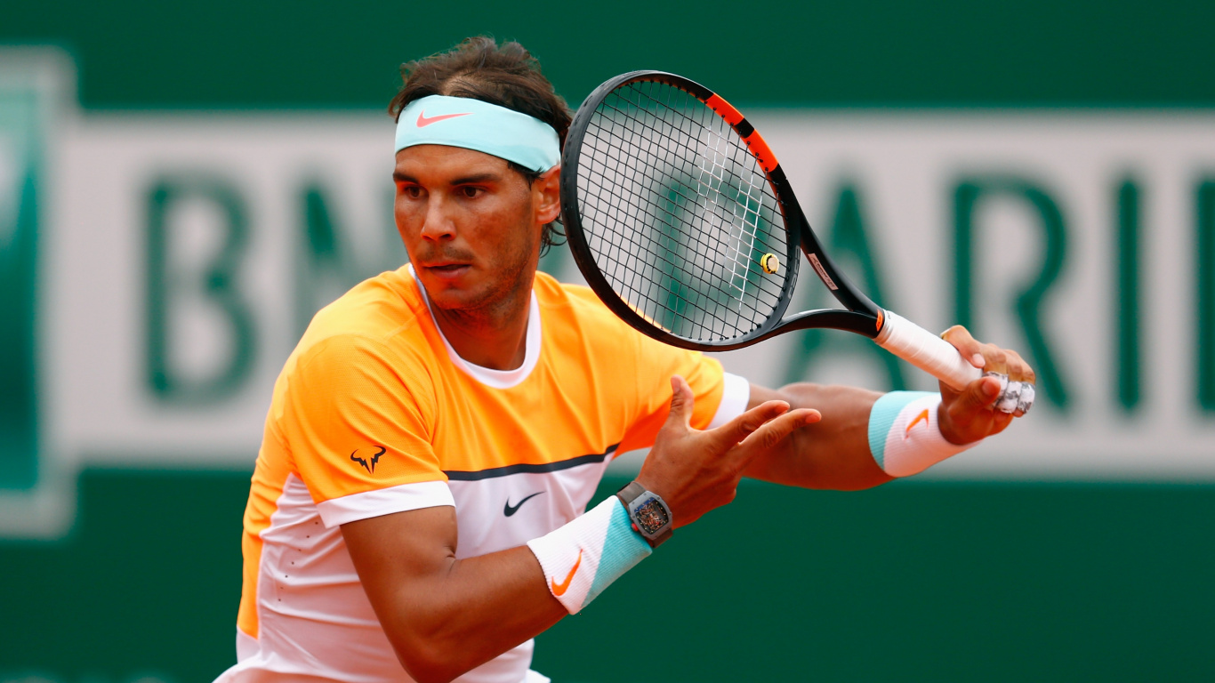 Mann im Gelben Hemd, Der Tennis Spielt. Wallpaper in 1366x768 Resolution