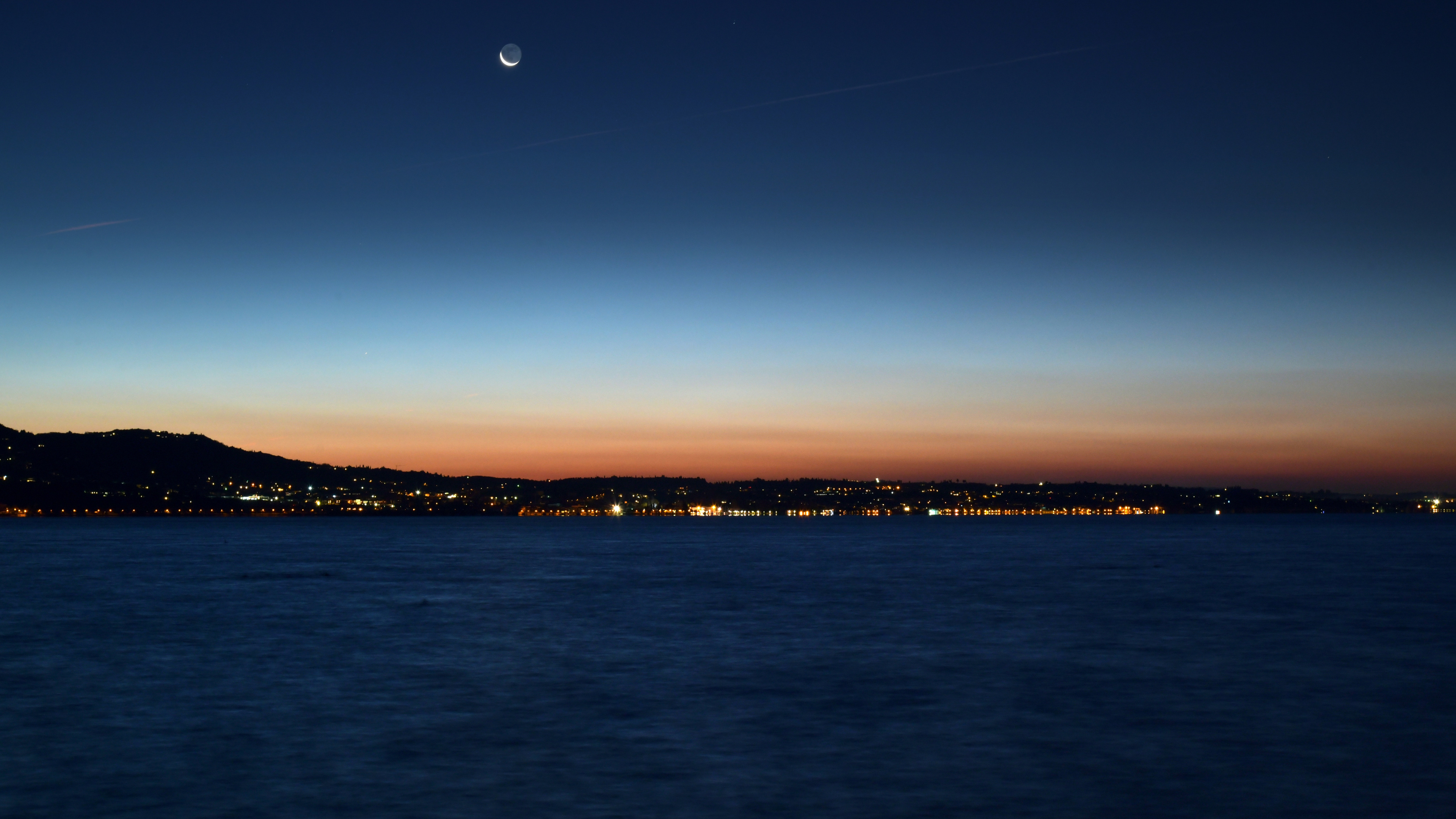 地平线, 大海, 水资源, 海洋, 黄昏 壁纸 3840x2160 允许