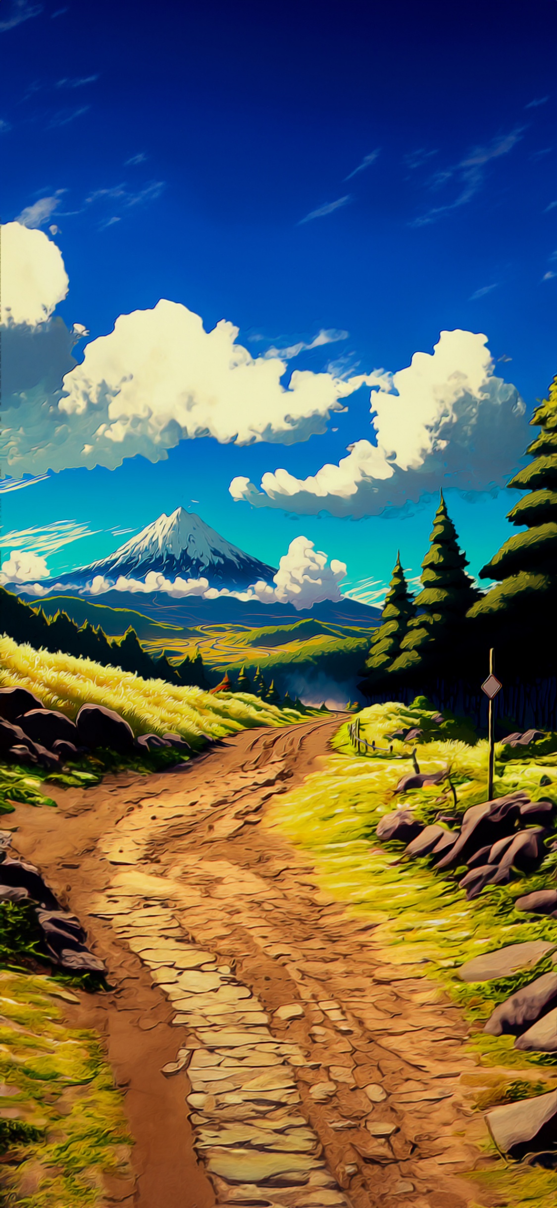 Summit, Painting, Cloud, Plant, Ecoregion. Wallpaper in 1125x2436 Resolution