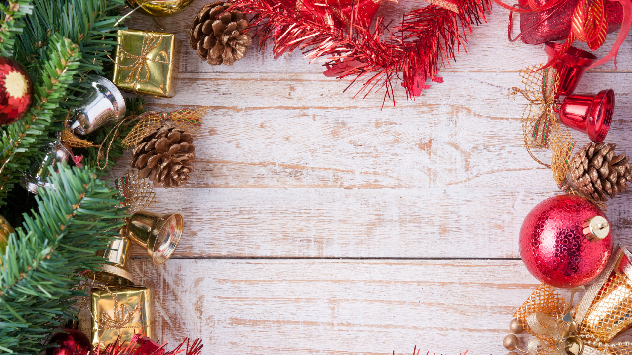Download 1280x720 Wallpaper New Year, Holiday, Christmas Day, Christmas Decoration, Christmas Ornament New Year, Holiday, Christmas Day, Christmas Decoration, Christmas Ornament. Wallpaper in 1280x720 Resolution