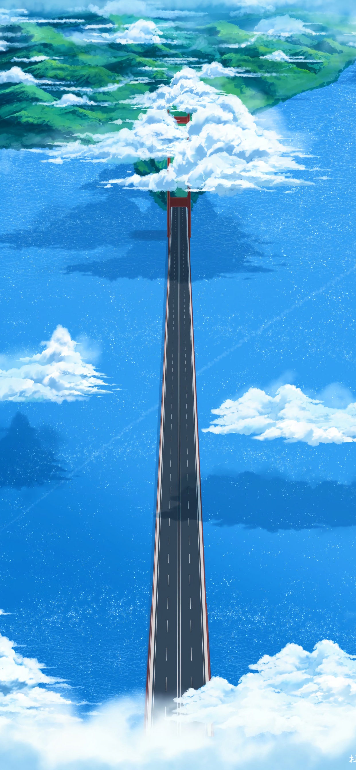 Black and Red Tower Under Blue Sky and White Clouds. Wallpaper in 1242x2688 Resolution