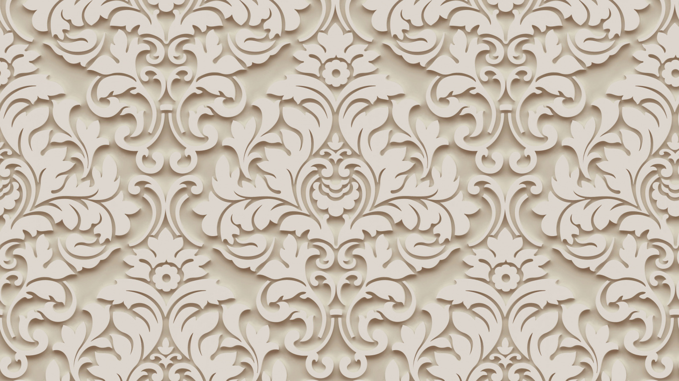 Weißes Und Schwarzes Florales Textil. Wallpaper in 1366x768 Resolution