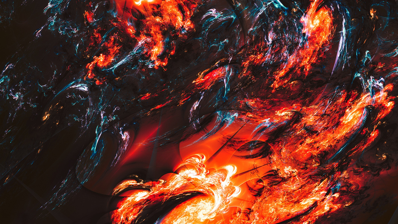 Blue and Orange Flame Illustration. Wallpaper in 1280x720 Resolution