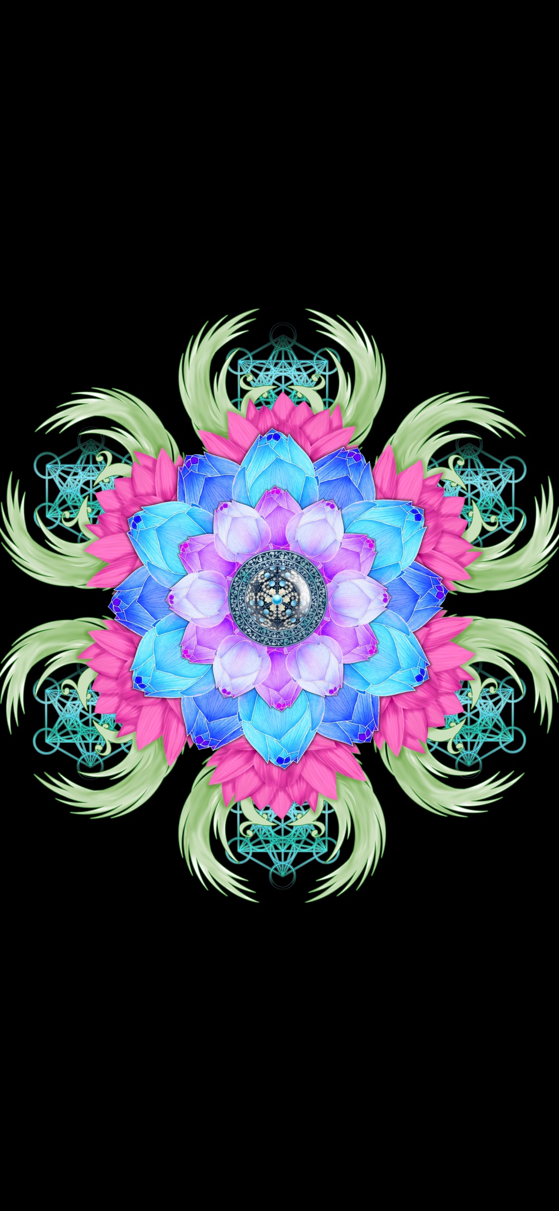 Purple and White Flower Illustration. Wallpaper in 1125x2436 Resolution