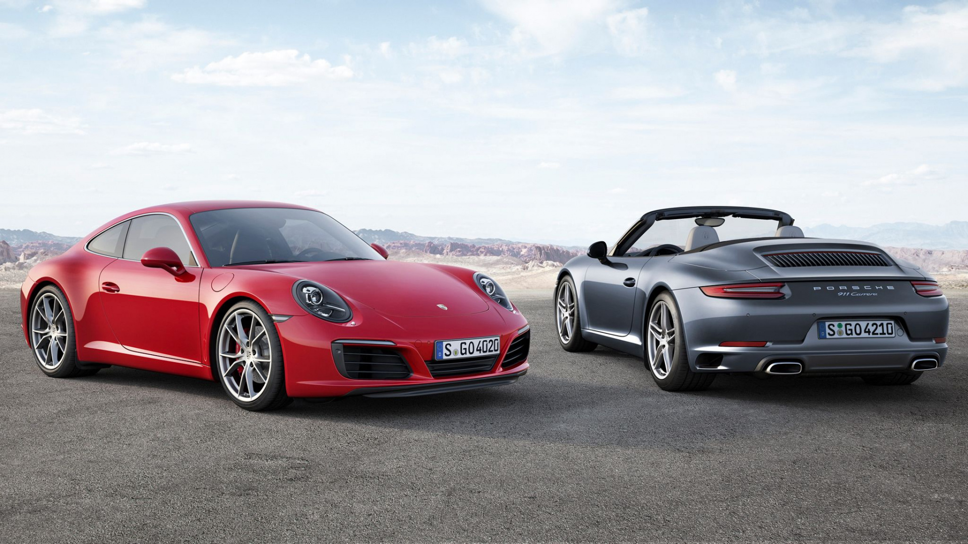 Red Porsche 911 on Gray Asphalt Road During Daytime. Wallpaper in 1920x1080 Resolution