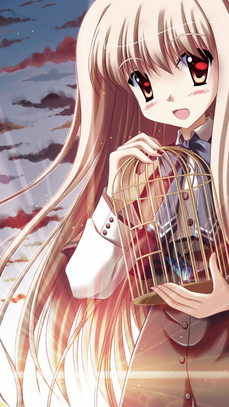 Blondhaarige Weibliche Anime-Figur. Wallpaper in 750x1334 Resolution