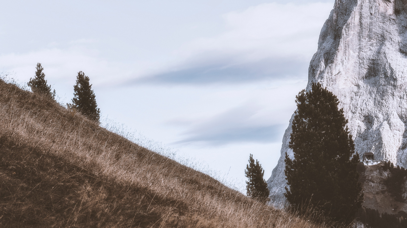 Mountain, Mountainous Landforms, Tree, Hill, Natural Landscape. Wallpaper in 1366x768 Resolution