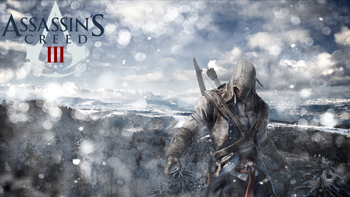 Assassins Creed III, Assassins Creed II, Ciel, Congélation, Les Jeux Vidéo. Wallpaper in 1366x768 Resolution