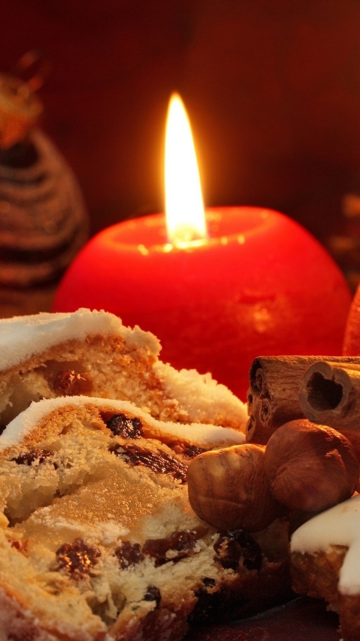 Weihnachten, Dessert, Kerze, Lebensmittel, Backpacker Hostel. Wallpaper in 720x1280 Resolution