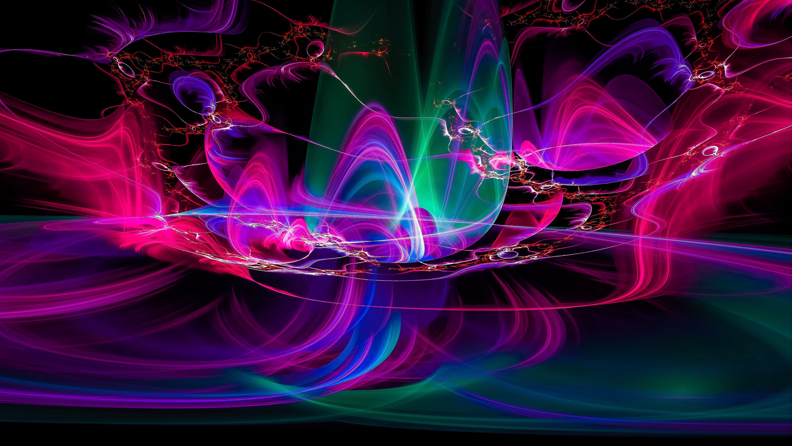 Lila Und Blaues Licht Digitales Hintergrundbild. Wallpaper in 2560x1440 Resolution