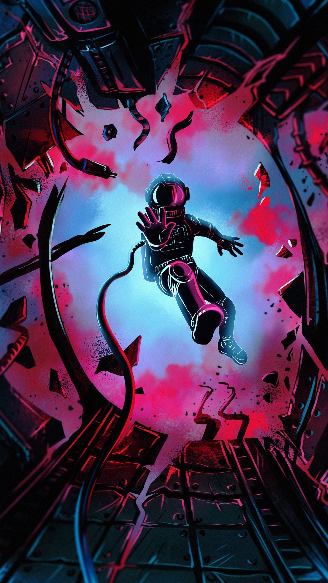 Astronaute Perdu, Astronaute, Espace Extérieur, Purple, Pink. Wallpaper in 1080x1920 Resolution