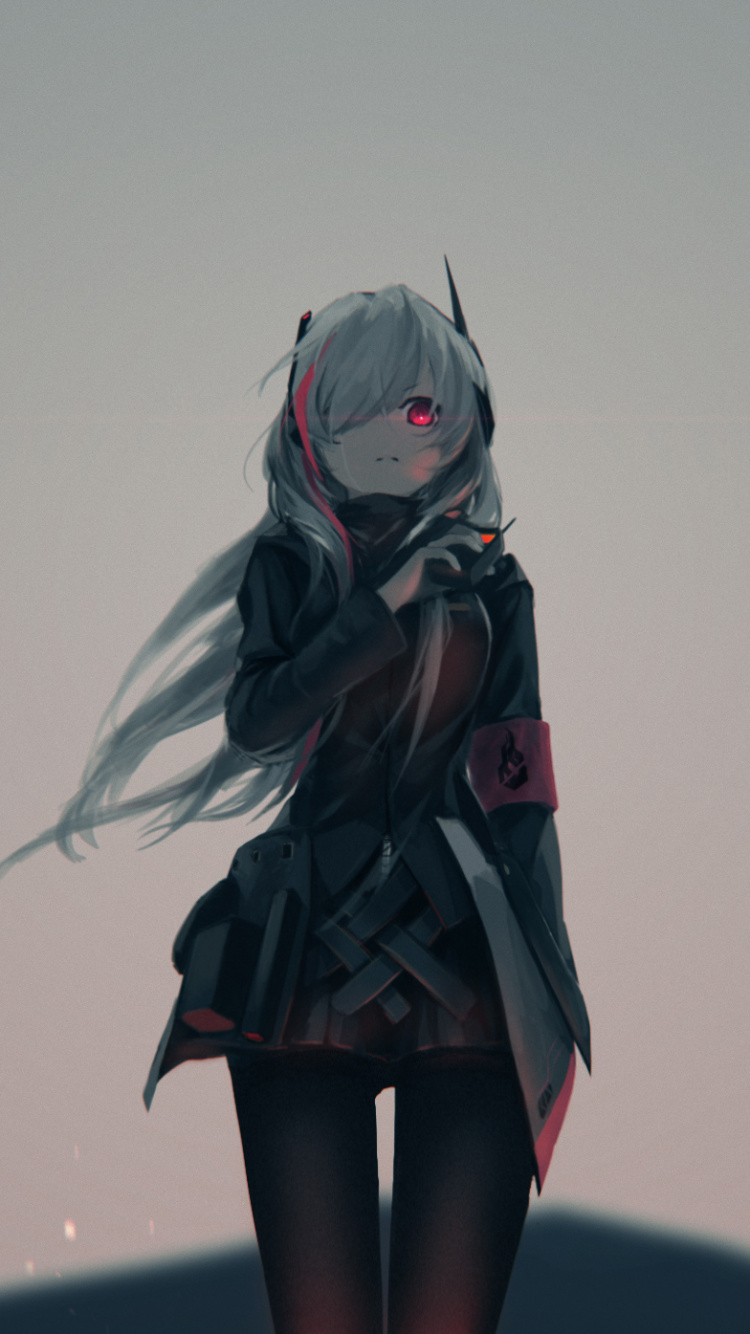 Woman in Black and Red Dress Anime Character. Wallpaper in 750x1334 Resolution