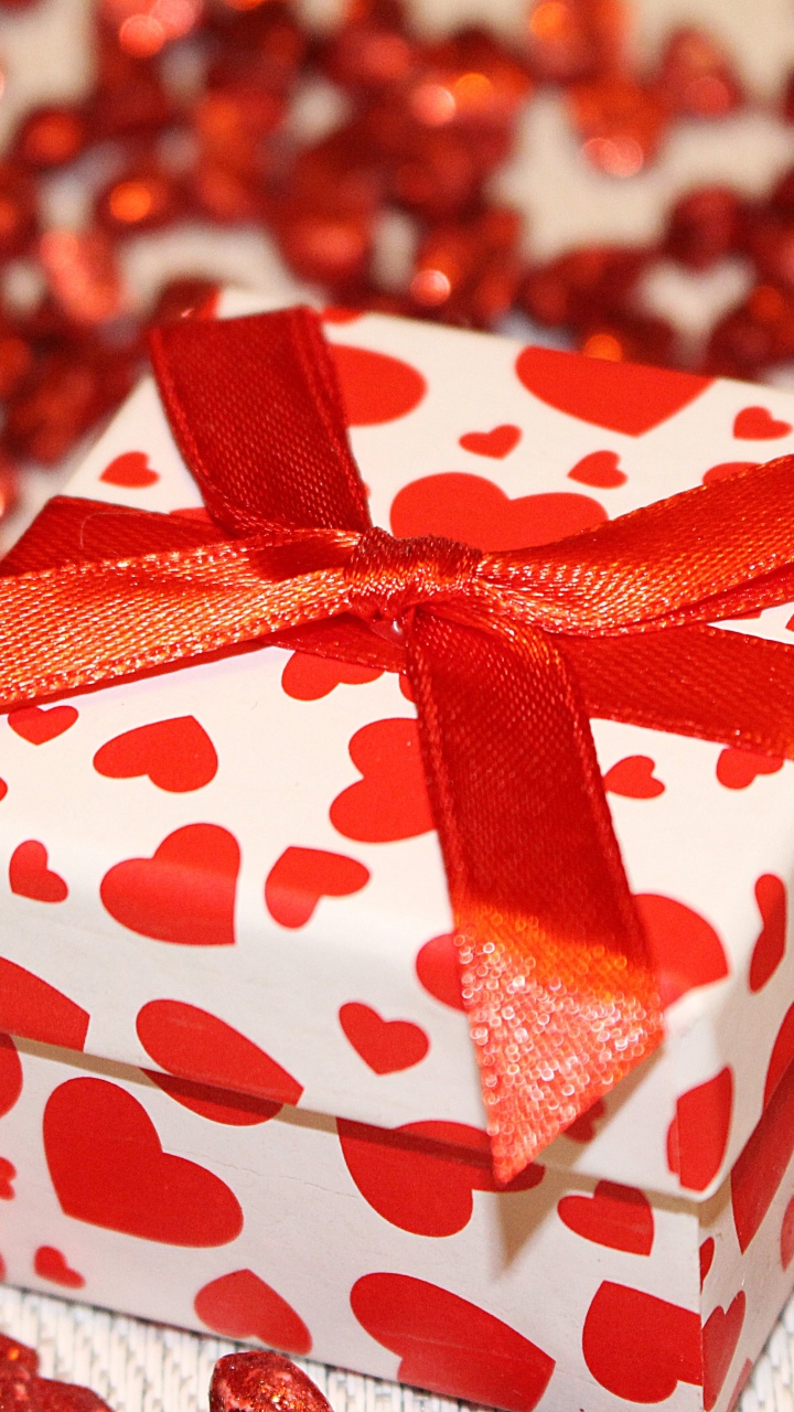 Gift, Valentines Day, Gift Wrapping, Red, Food. Wallpaper in 720x1280 Resolution