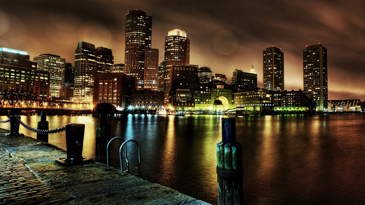 City Skyline During Night Time. Wallpaper in 1280x720 Resolution