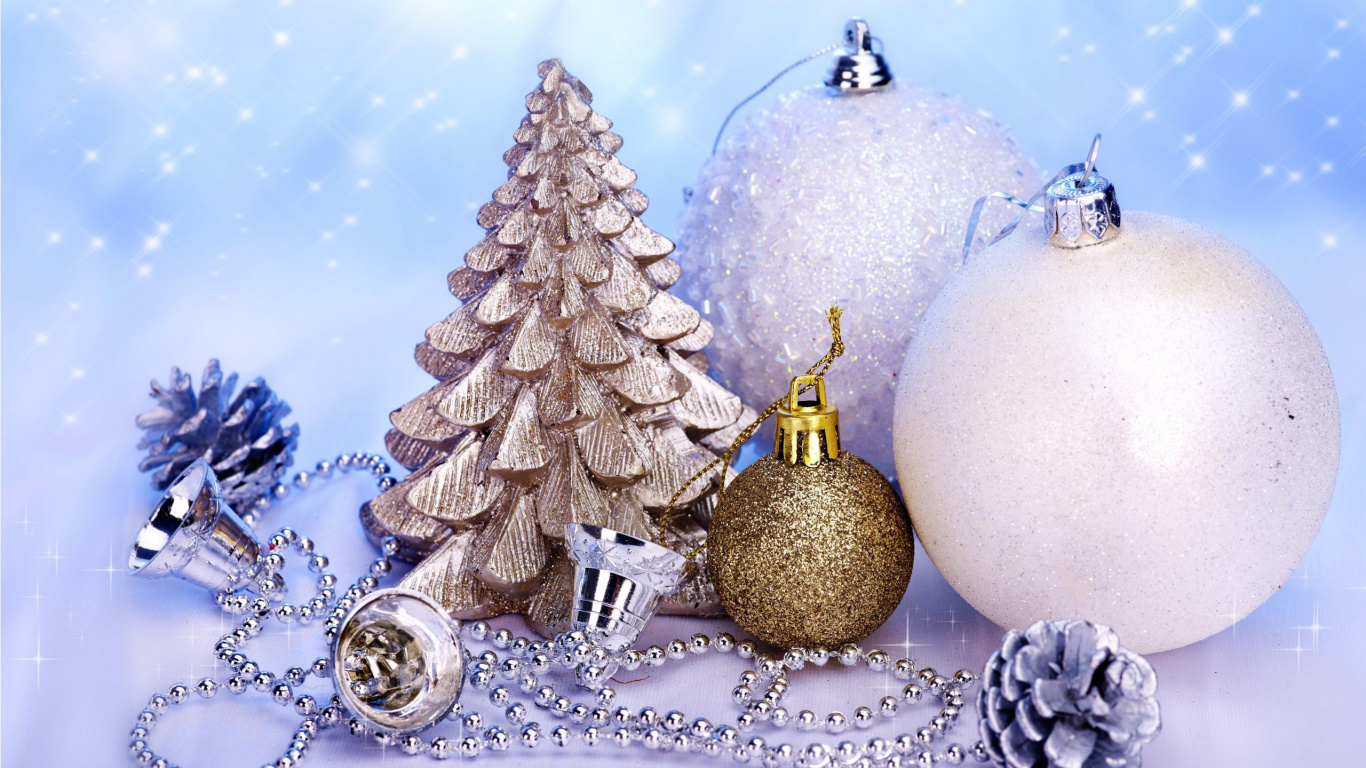 Neujahr, Weihnachten, Christmas Ornament, Weihnachtsdekoration, Fir. Wallpaper in 1366x768 Resolution