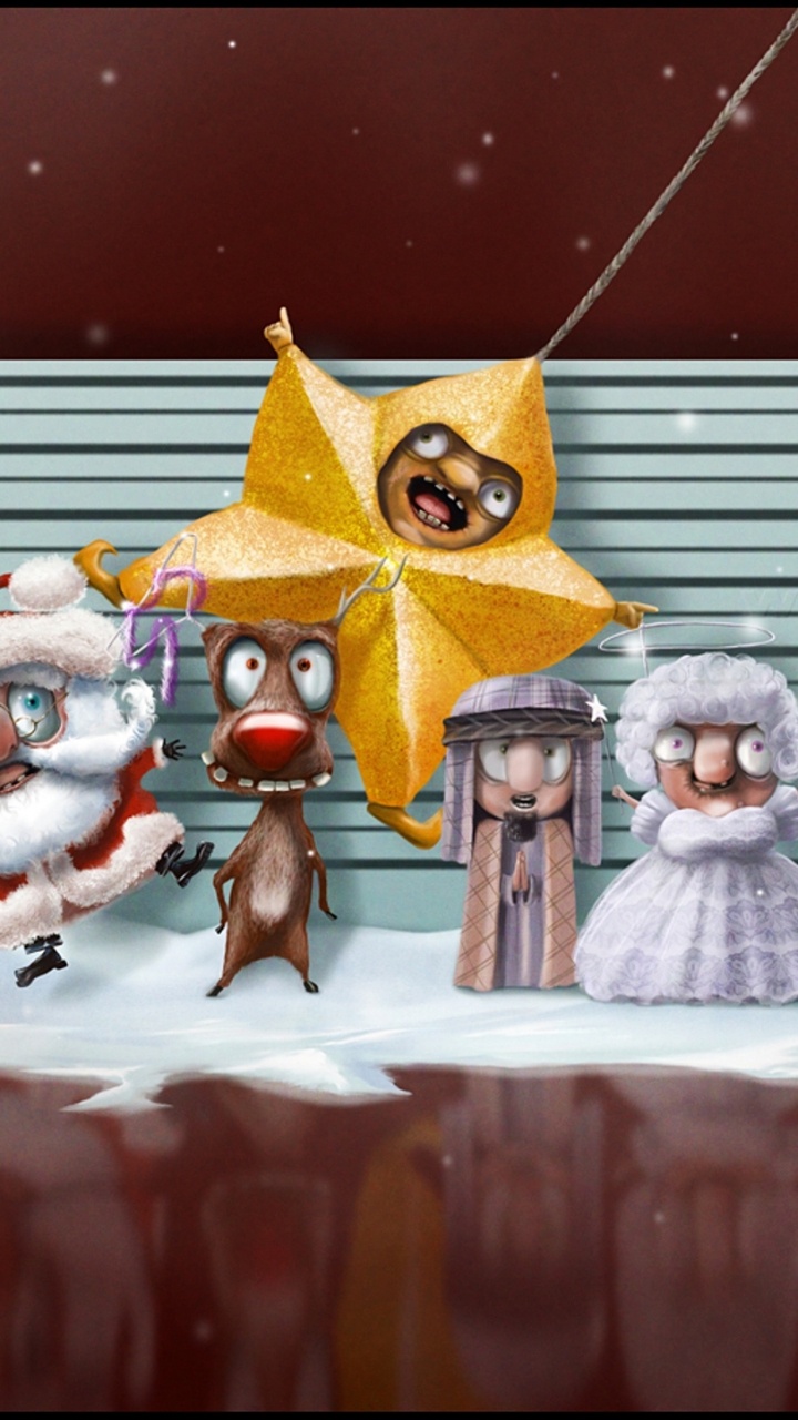 Le Jour De Noël, Nouvelle Année, Santa Claus, Bonhomme, Hiver. Wallpaper in 720x1280 Resolution