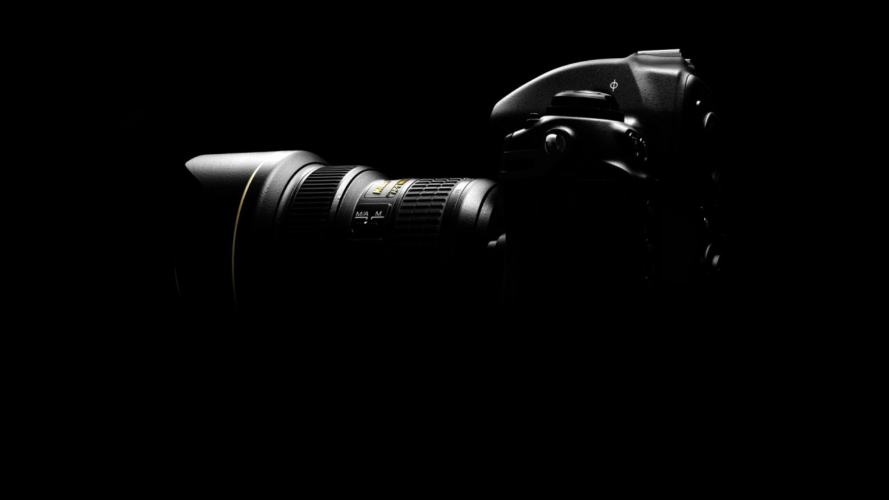 Black Dslr Camera on Black Surface. Wallpaper in 1280x720 Resolution