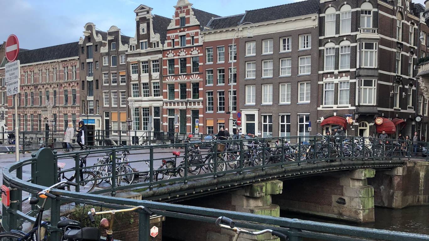 Amsterdam, Road Bicycle, Transport, Bicycle, Hybrid Bicycle. Wallpaper in 1366x768 Resolution