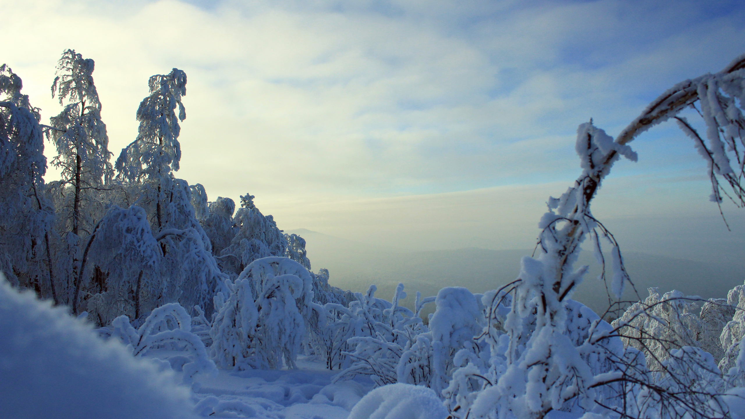 Montaña Cubierta de Nieve Durante el Día. Wallpaper in 2560x1440 Resolution