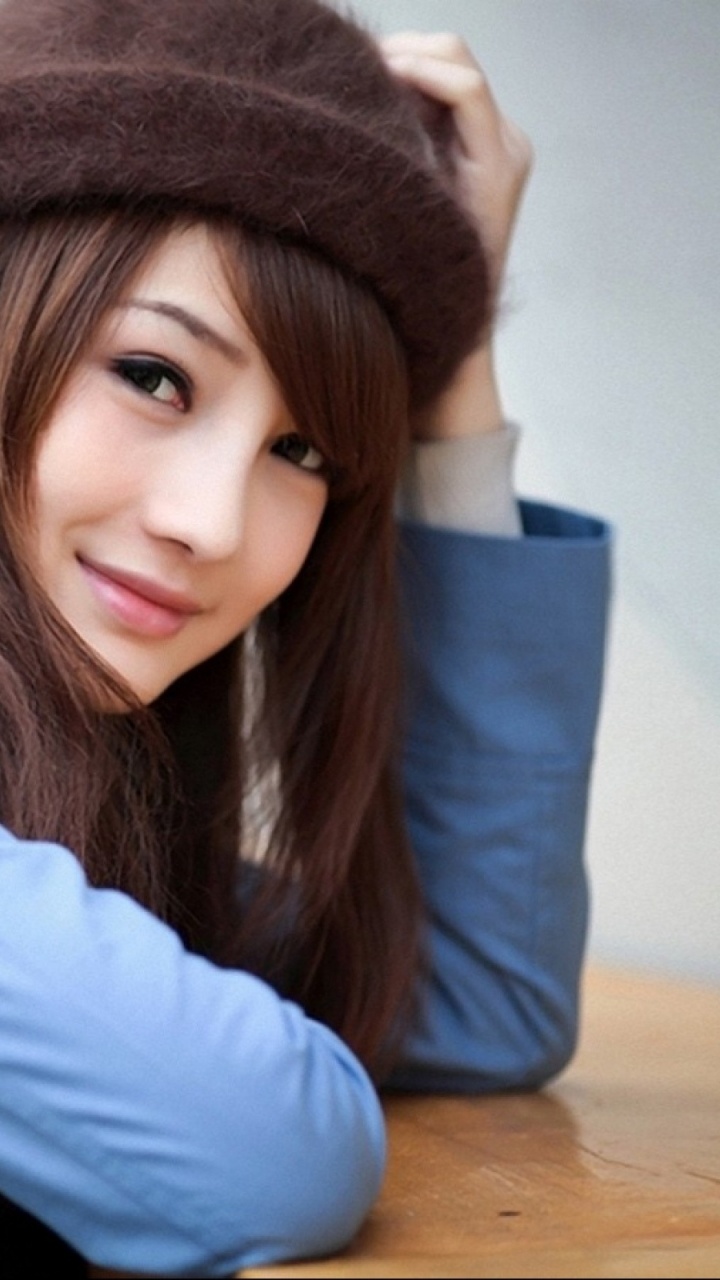 Beauty, Brown Hair, Long Hair, Headgear, Cuteness. Wallpaper in 720x1280 Resolution