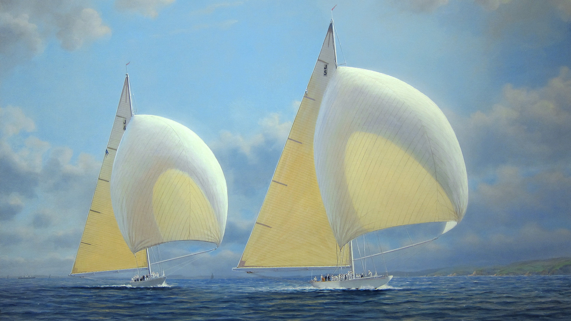 White Sail Boat on Sea During Daytime. Wallpaper in 1920x1080 Resolution