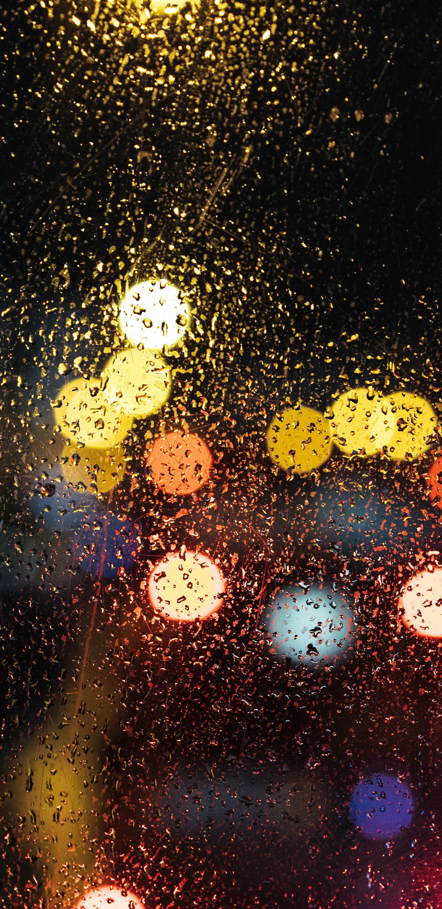Gotas de Agua en la Ventana de Vidrio. Wallpaper in 1440x2960 Resolution