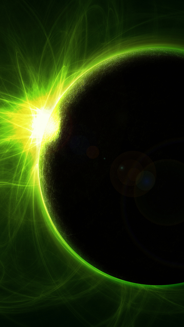 Ilustración de Luz Verde y Negra. Wallpaper in 750x1334 Resolution