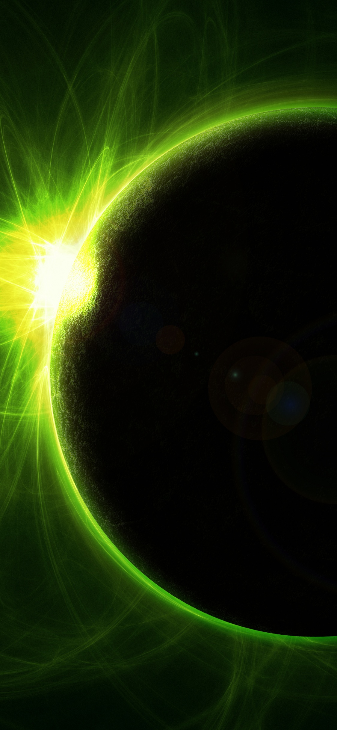 Grün- Und Schwarzlichtillustration. Wallpaper in 1125x2436 Resolution