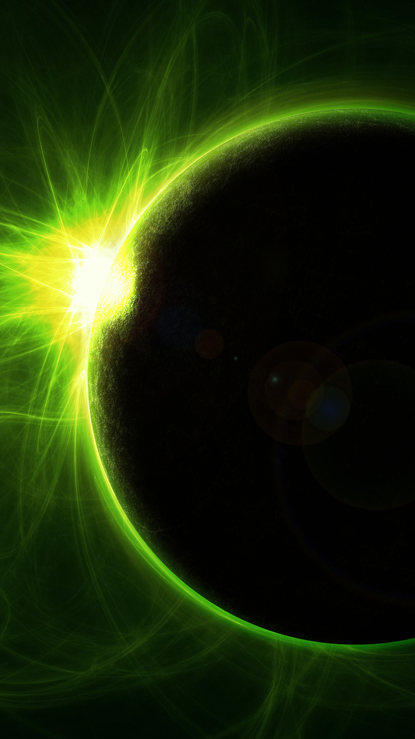 Grün- Und Schwarzlichtillustration. Wallpaper in 1440x2560 Resolution