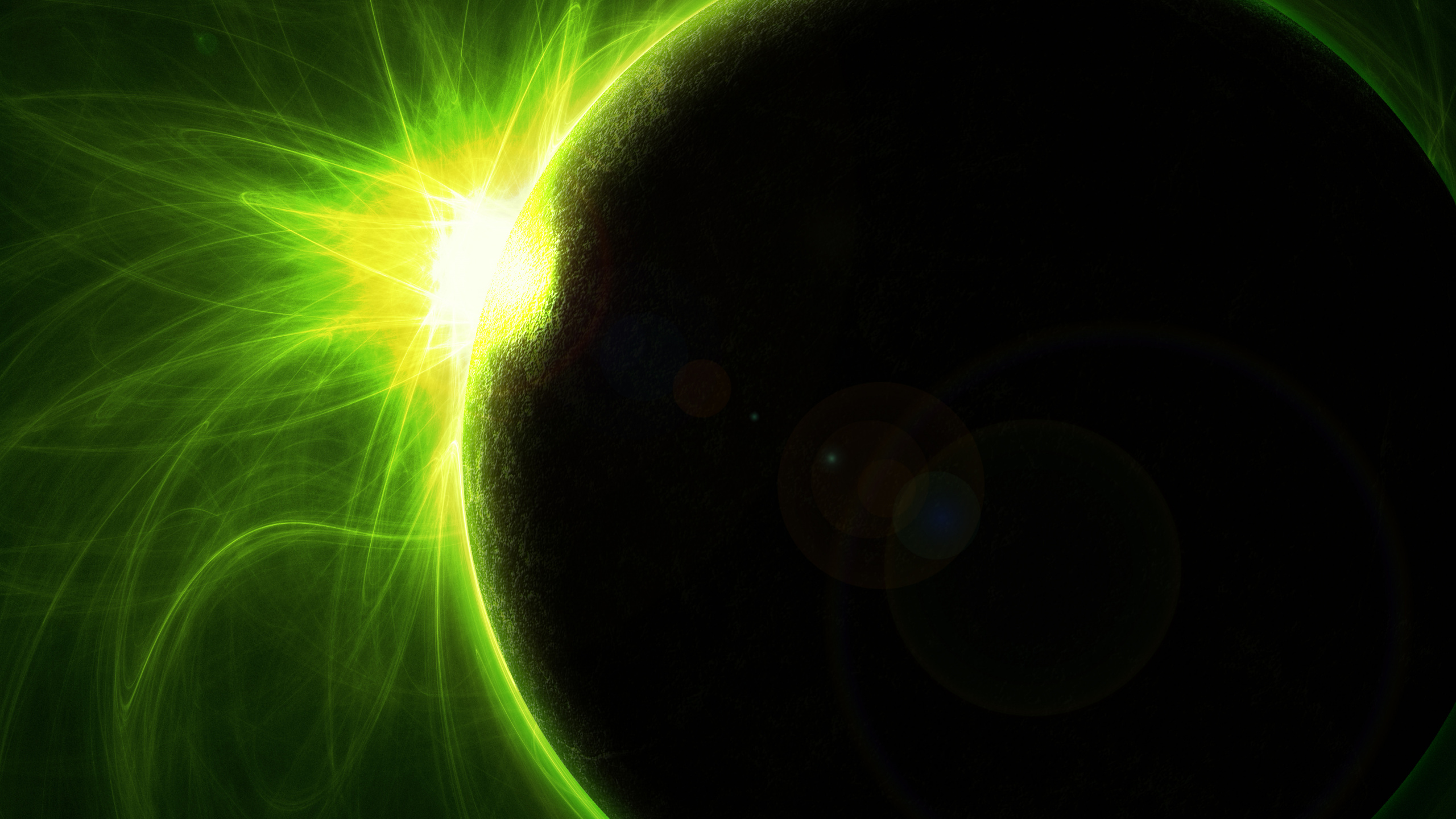 Grün- Und Schwarzlichtillustration. Wallpaper in 2560x1440 Resolution