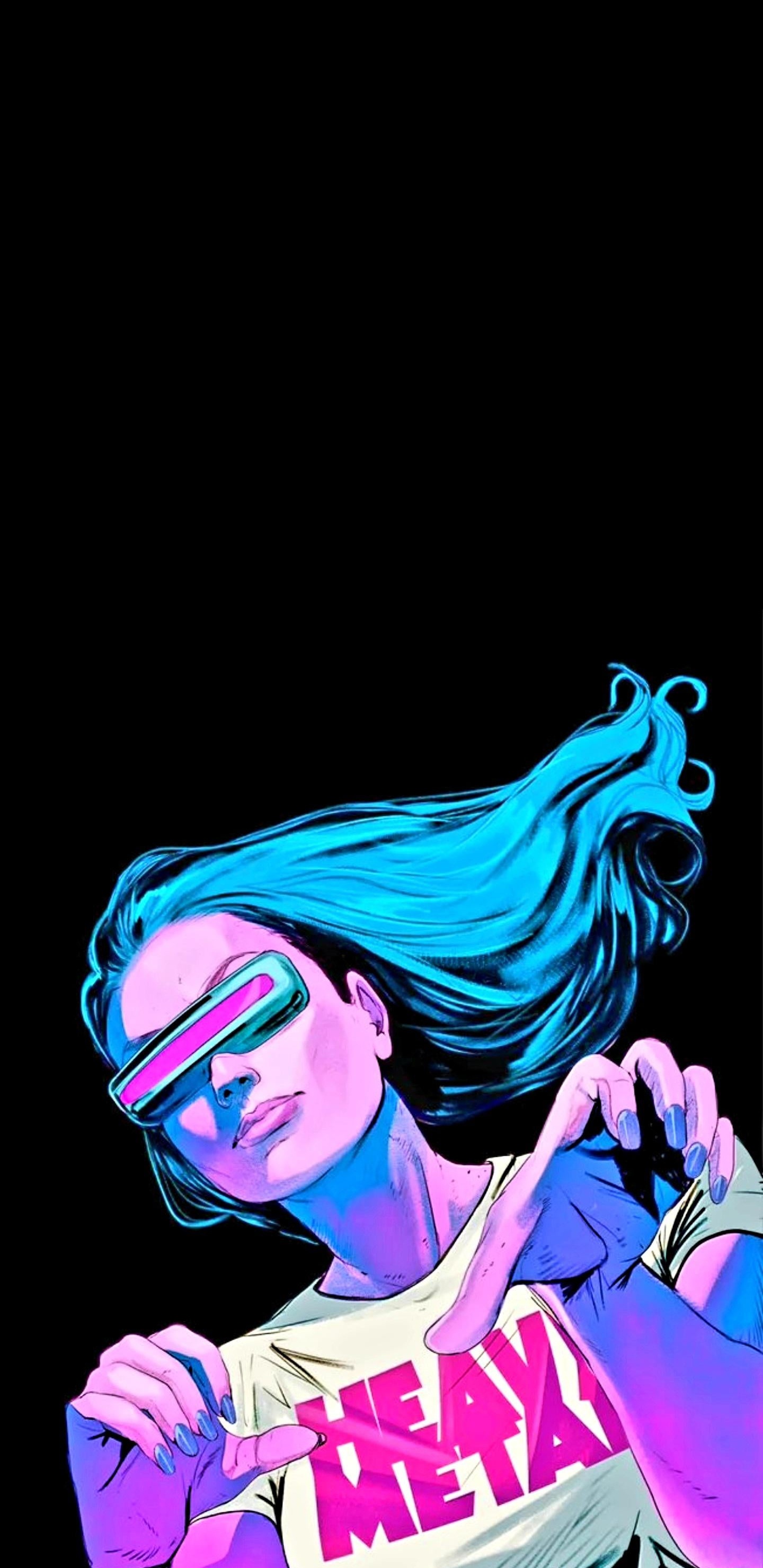 Cartoon, Purpur, Kunst, Electric Blue, Magenta. Wallpaper in 1440x2960 Resolution