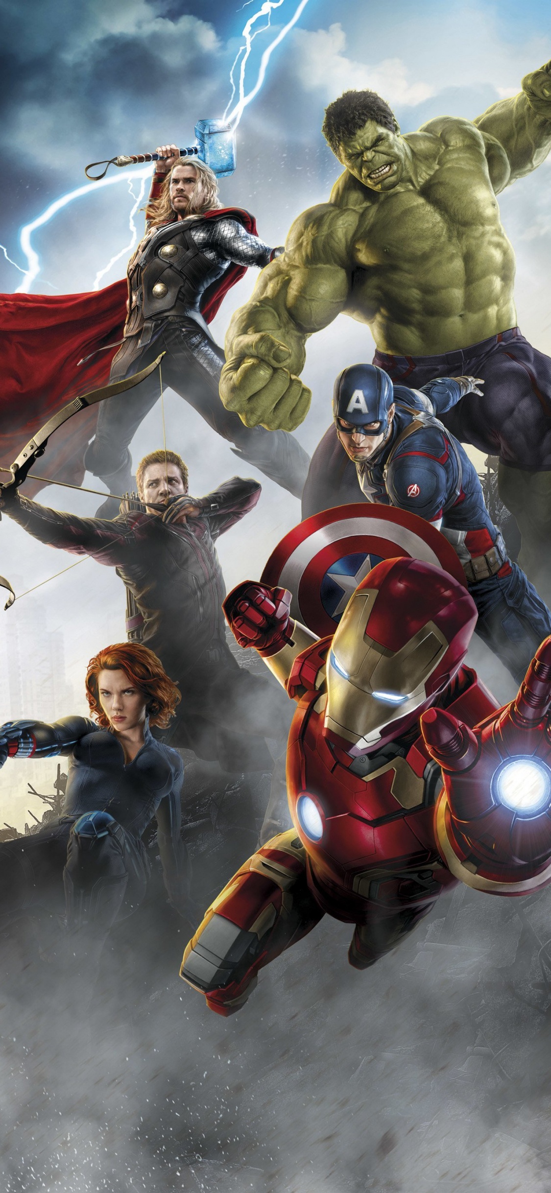 Hombre en Traje Rojo y Azul a Caballo. Wallpaper in 1125x2436 Resolution