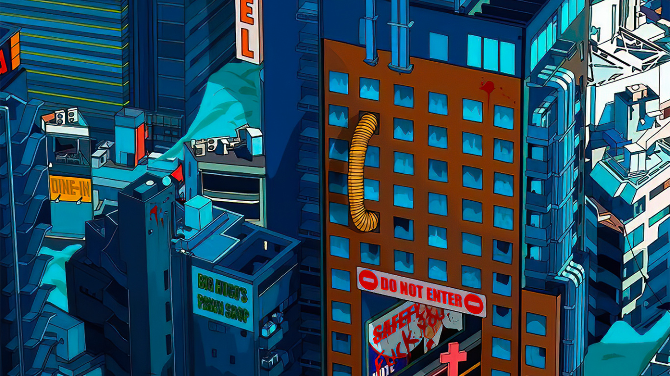 Metropolis, Building, Skyscraper, Blue, Tower. Wallpaper in 1366x768 Resolution