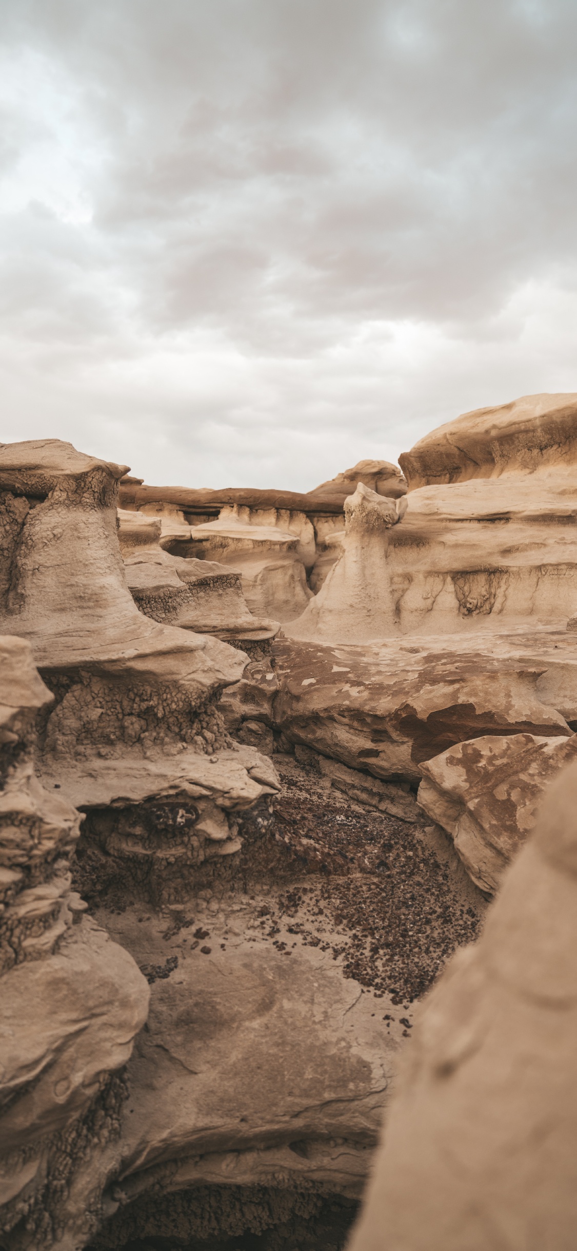 Bisti De-Na-Zin Wilderness, Badlands, Affleurement, Ciel, Géologie. Wallpaper in 1125x2436 Resolution