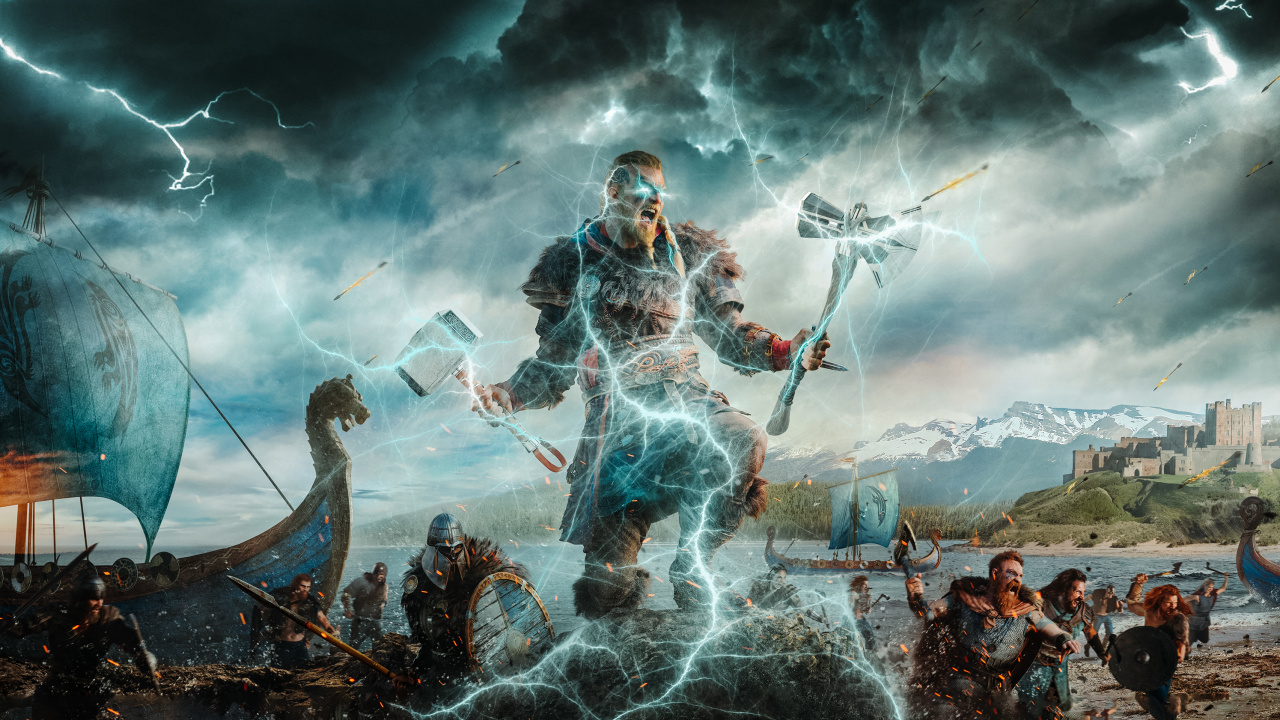Assassins Creed Valhalla, Ubisoft, Xbox Game, Action Adventure Game, Open World. Wallpaper in 1280x720 Resolution