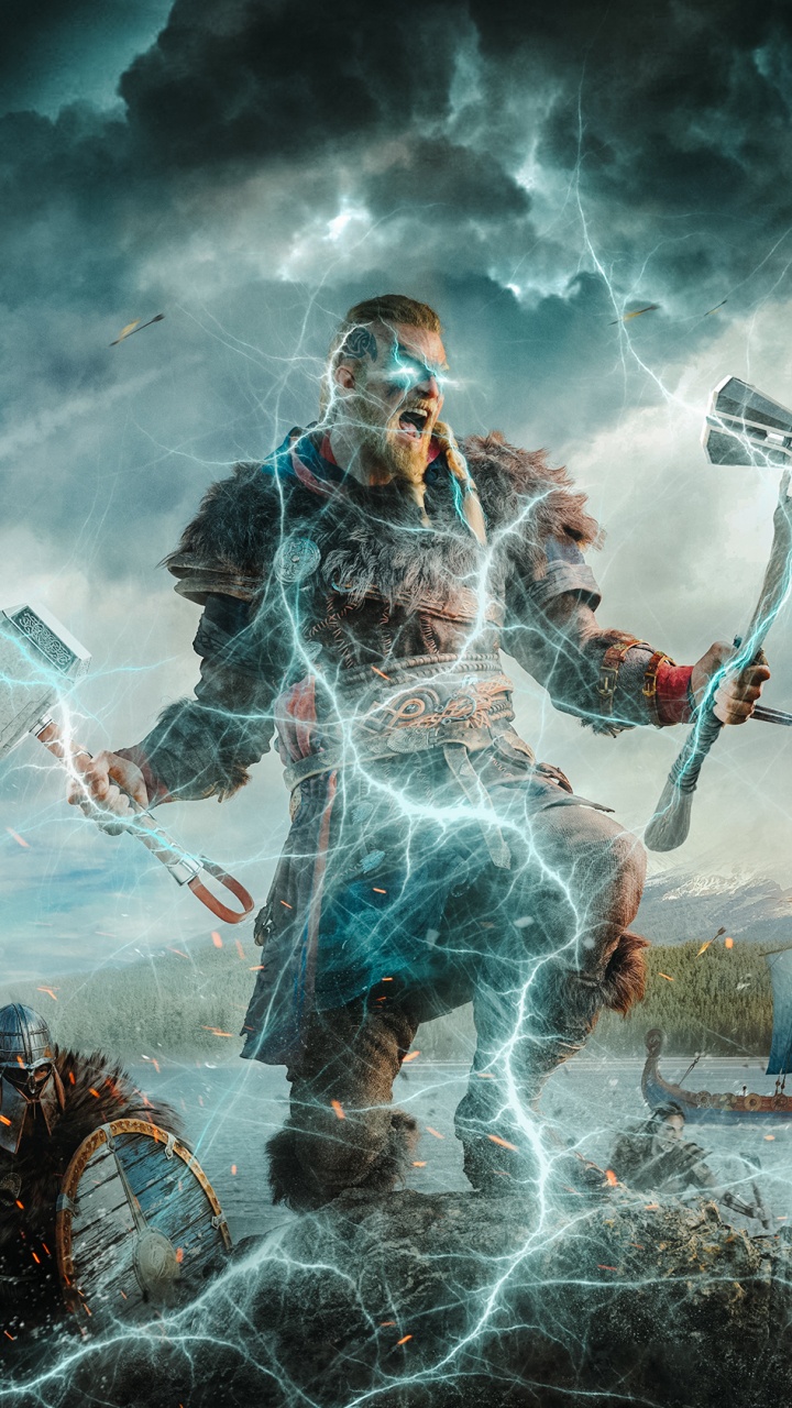 Assassins Creed Valhalla, Ubisoft, Xbox-Spiel, Action-Abenteuer-Spiel, Open World. Wallpaper in 720x1280 Resolution