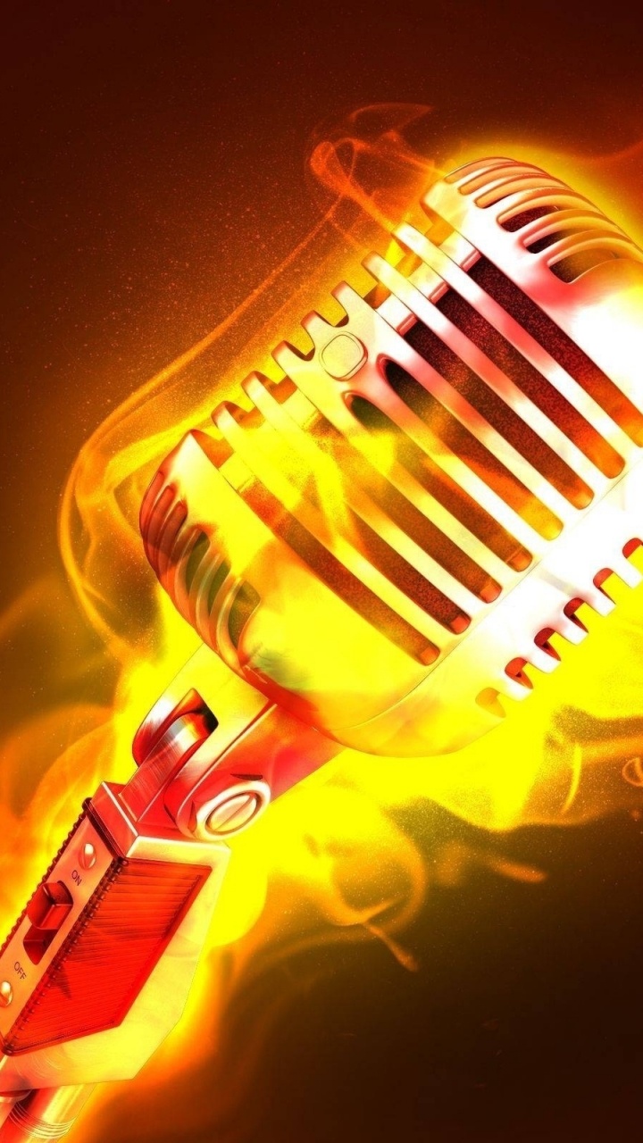 Microphone, Heat, Orange, Fire, Open Mic. Wallpaper in 720x1280 Resolution