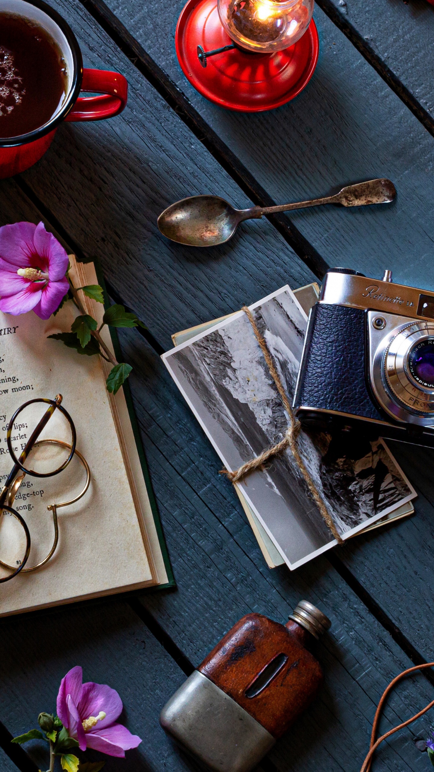 Chocolate, Cupcake, Tea, Coffee, Kerosene Lamp. Wallpaper in 1440x2560 Resolution