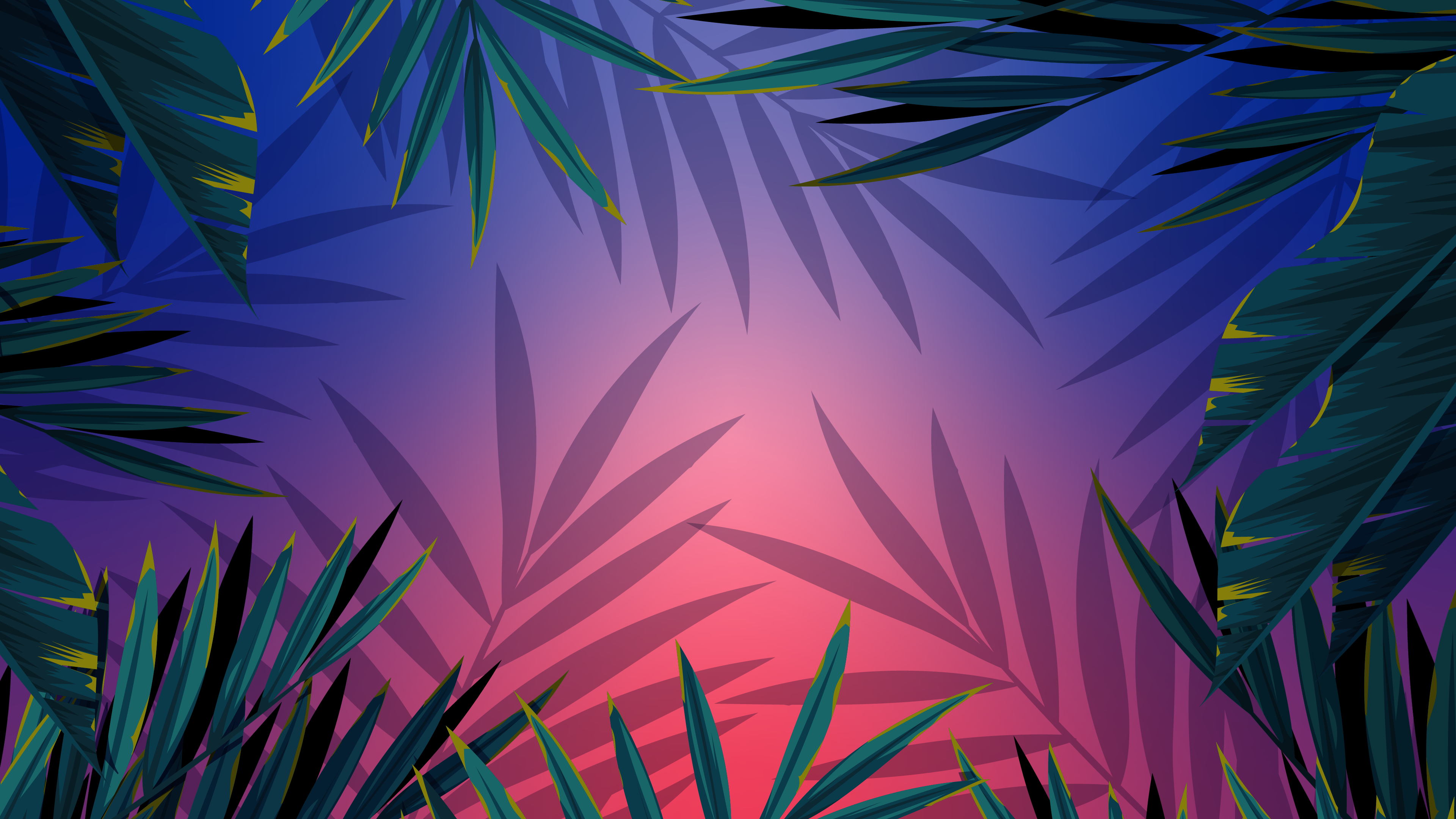 Leaf, Palm Trees, Aesthetics, Plant, Azure. Wallpaper in 3840x2160 Resolution
