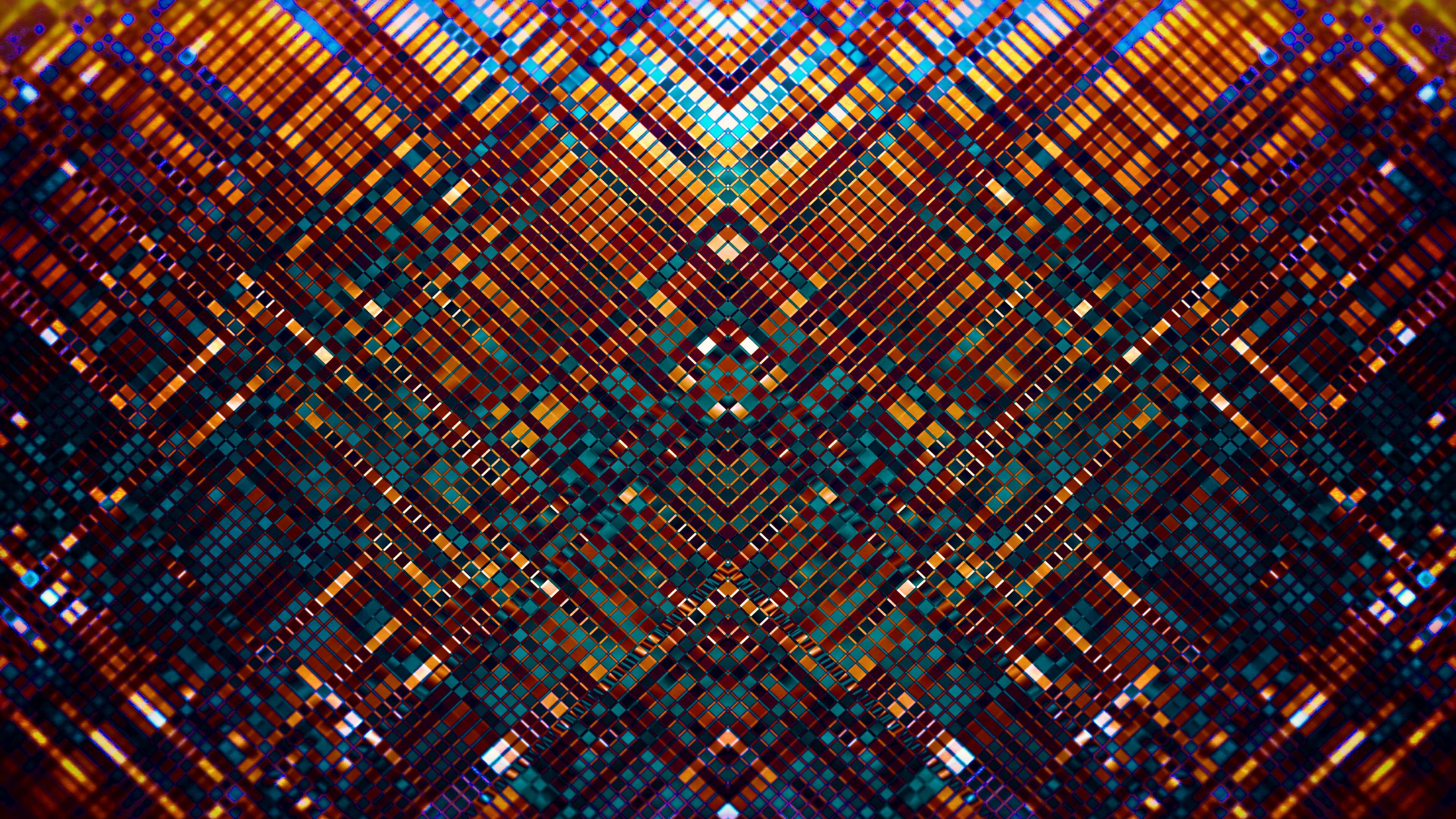 大都会, 分形, 对称, 橙色, 分形技术 壁纸 3840x2160 允许