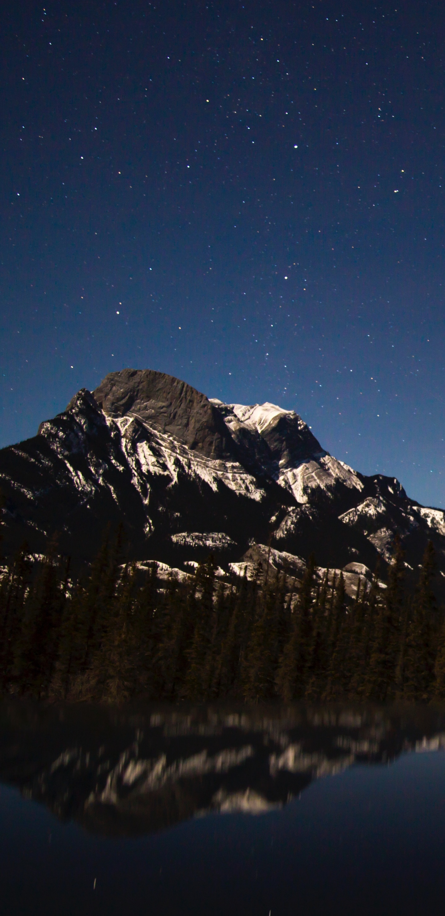 Mountain, Night, Mountain Range, Night Sky, Aurora. Wallpaper in 1440x2960 Resolution