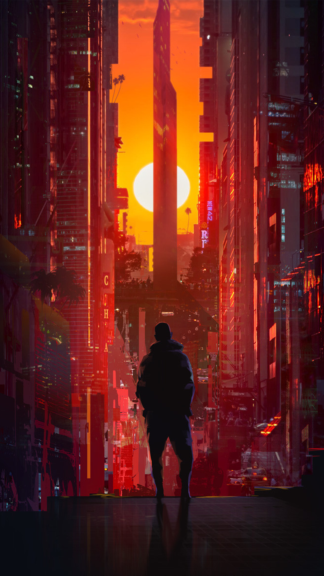 Cyberpunk Schöne Landschaft, Cyberpunk 2077, Cyberpunk, Kunst, Malerei. Wallpaper in 1080x1920 Resolution