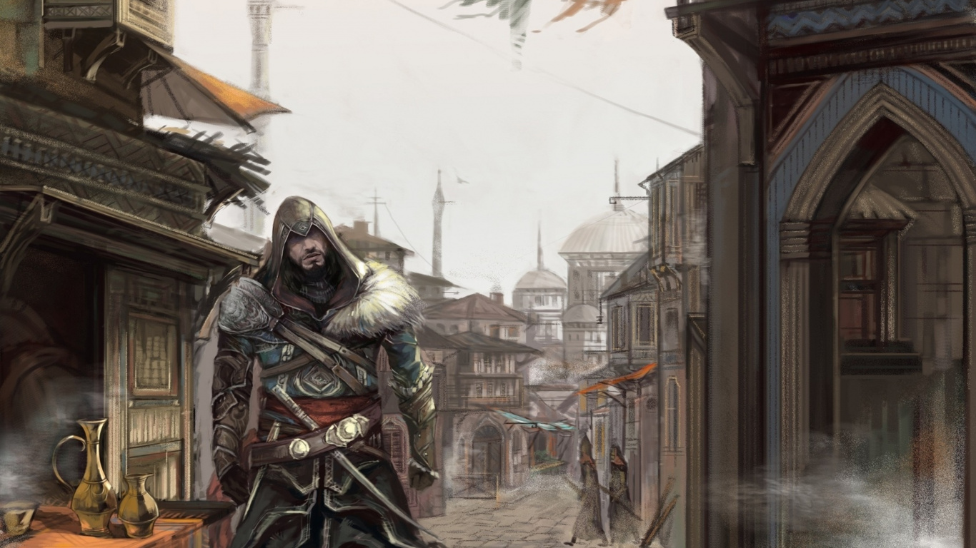 Assassins Creed, Assassins Creed Revelations, Assassins Creed Brotherhood, Ezio Auditore, Assassins Creed Syndicate. Wallpaper in 1366x768 Resolution