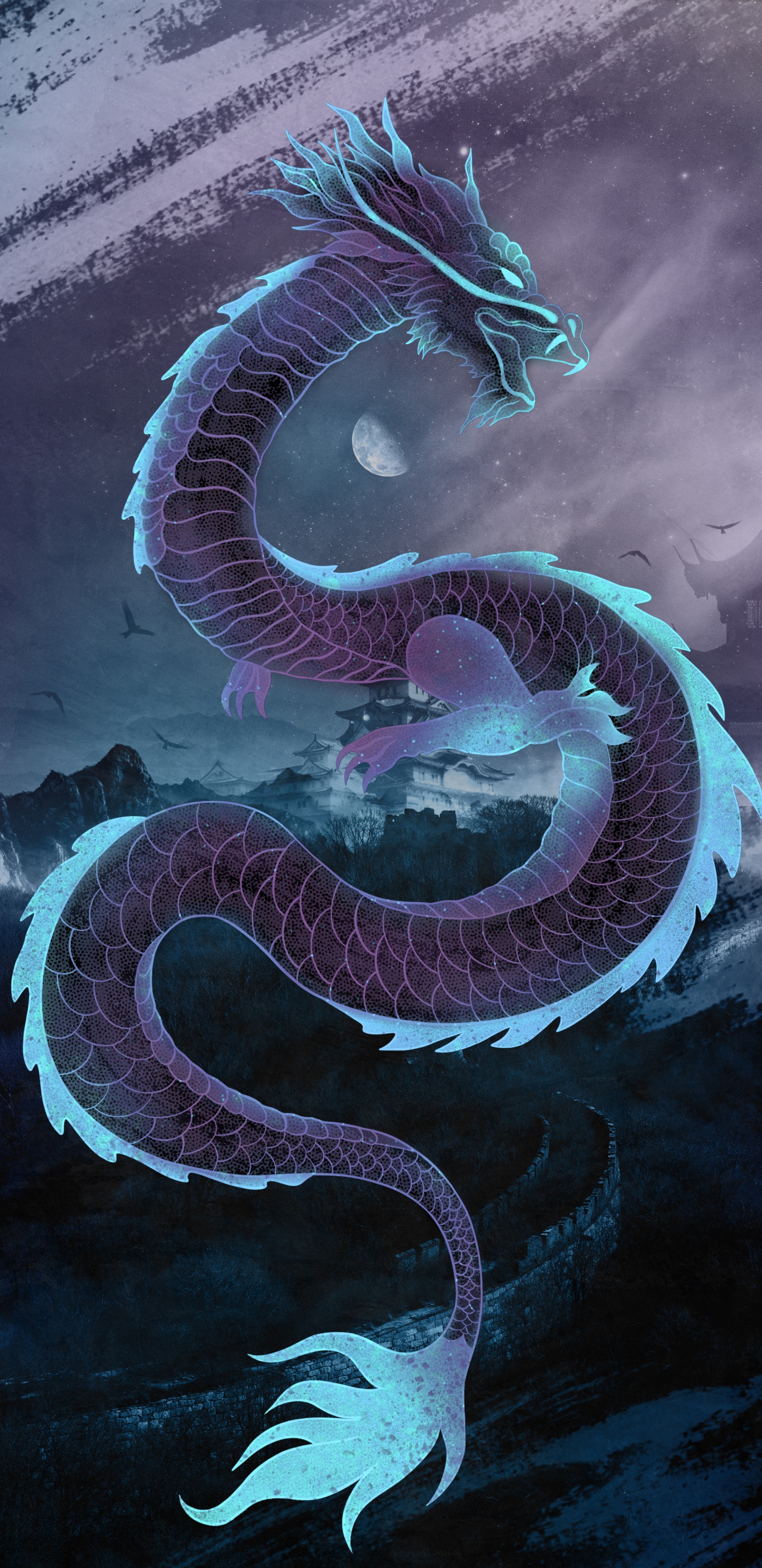 Dragon, Graphics, Fantasy, Art, Mythical Creature. Wallpaper in 1440x2960 Resolution