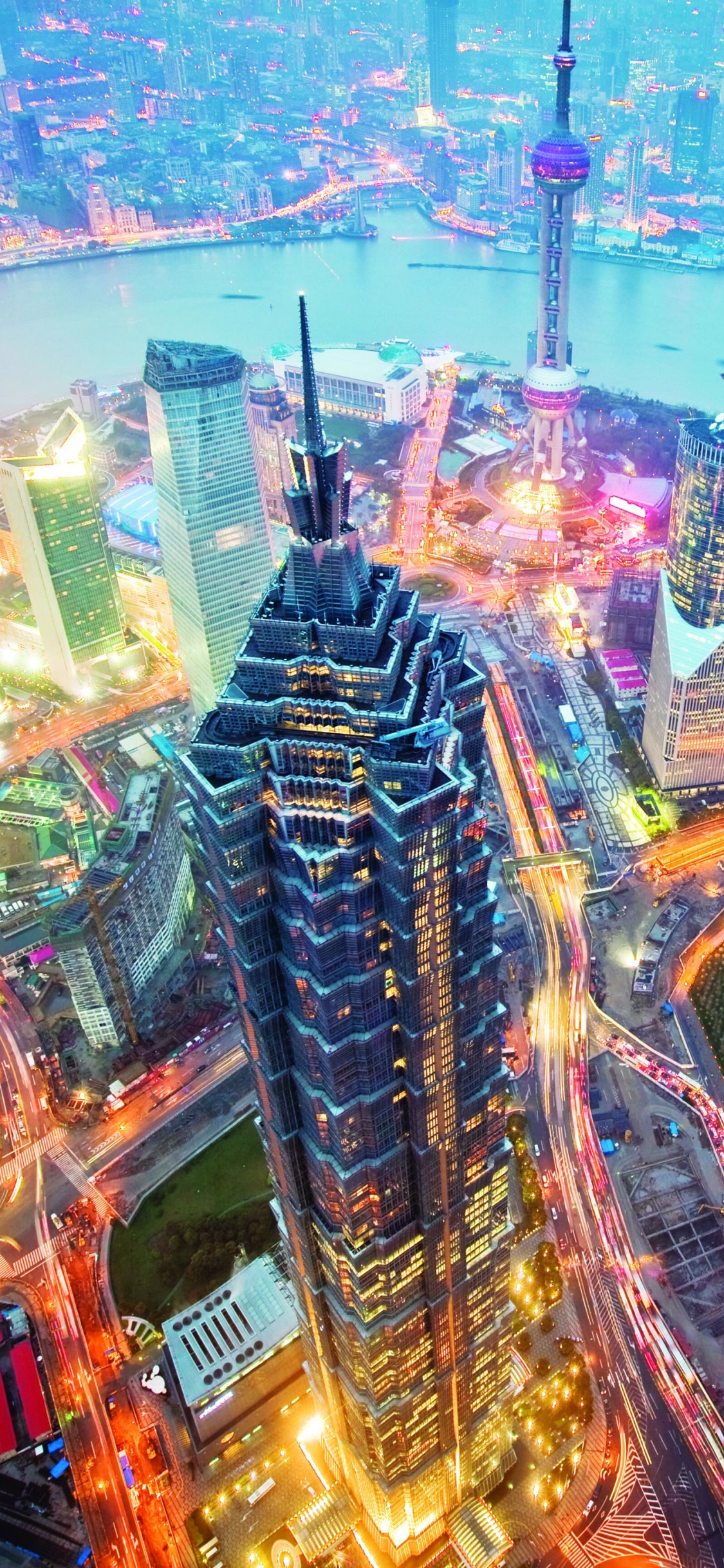 金茂大厦, 大都会, 城市景观, 城市, 里程碑 壁纸 1125x2436 允许