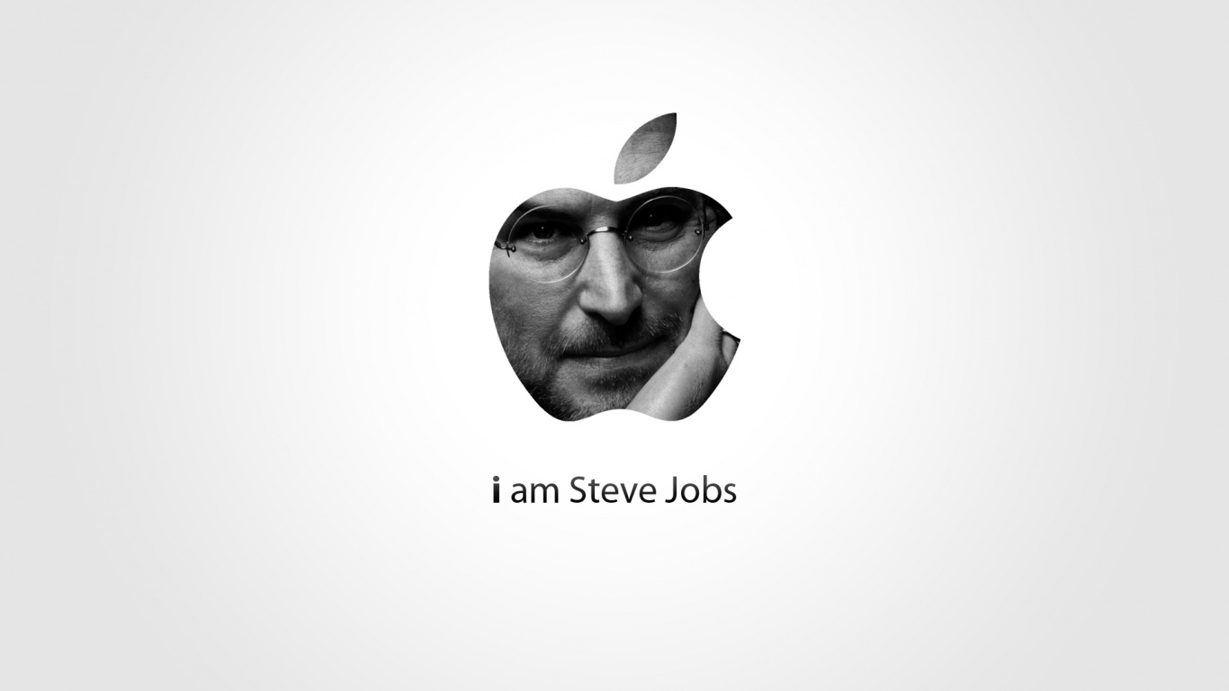 Steve Jobs, Firmenzeichen, Brand, Grafik-design, Schwarz Und Weiß. Wallpaper in 1366x768 Resolution
